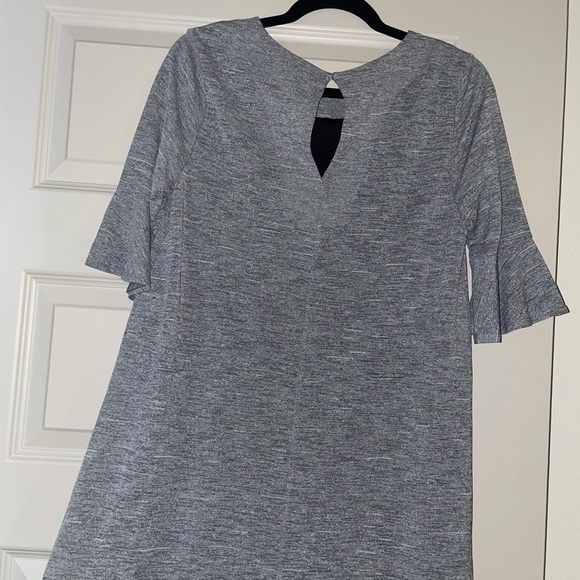 BCBG Grey Flutter Sleeve Swing Dress size medium - Picture 3 of 3